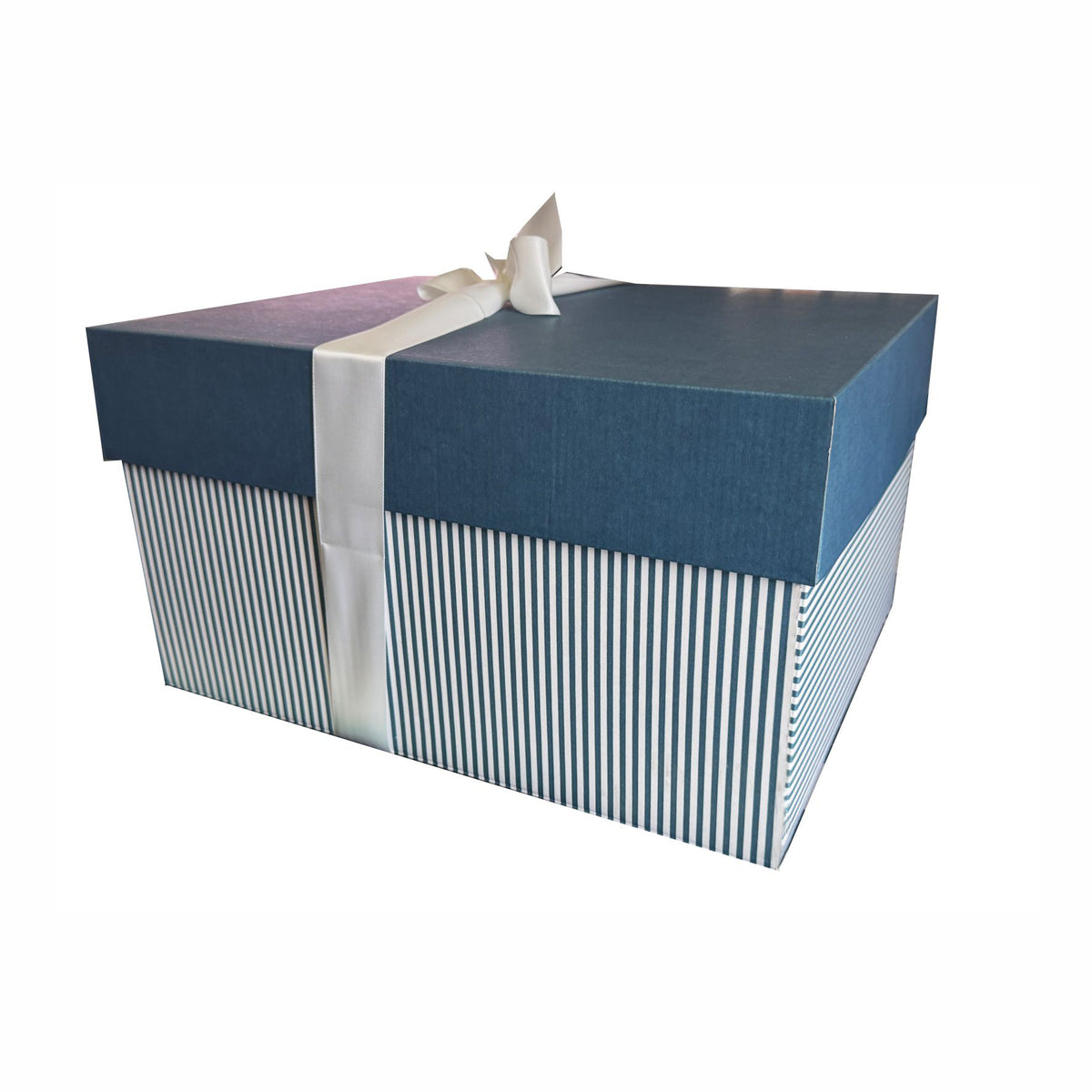 Geschenkbox Set Blau 31 X 22 X 6 Cm – Mit Deckel, Schleife, 2x Seidenpapier & Grußkarte, Stabiler Karton, Für Geburtstag, Hochzeit, Weihnachten & Co. Geschenkbox Set Blau Groß