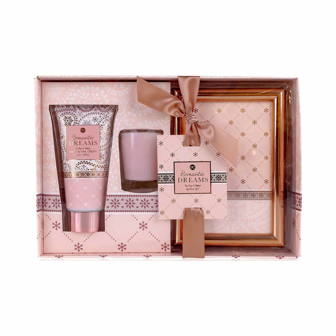 Geschenk für Frauen - Hand- und Nagelcreme, Duftkerze und Bilderrahmen - FOTOFOL
