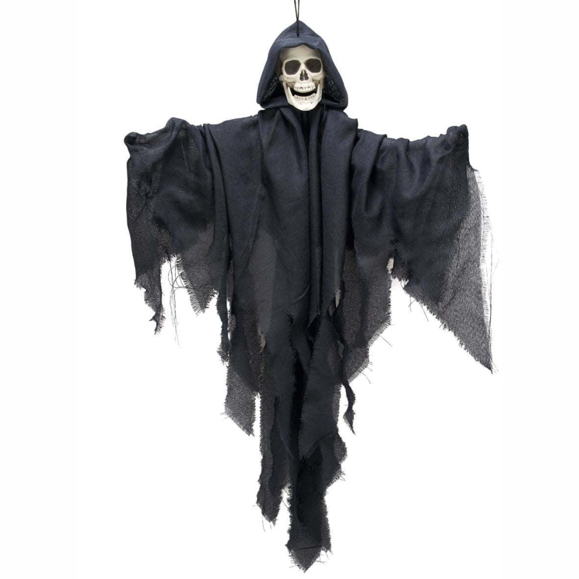 Hängender Horror-Geist mit leuchtenden Augen, Sound und Bewegung, 52 cm schwarz