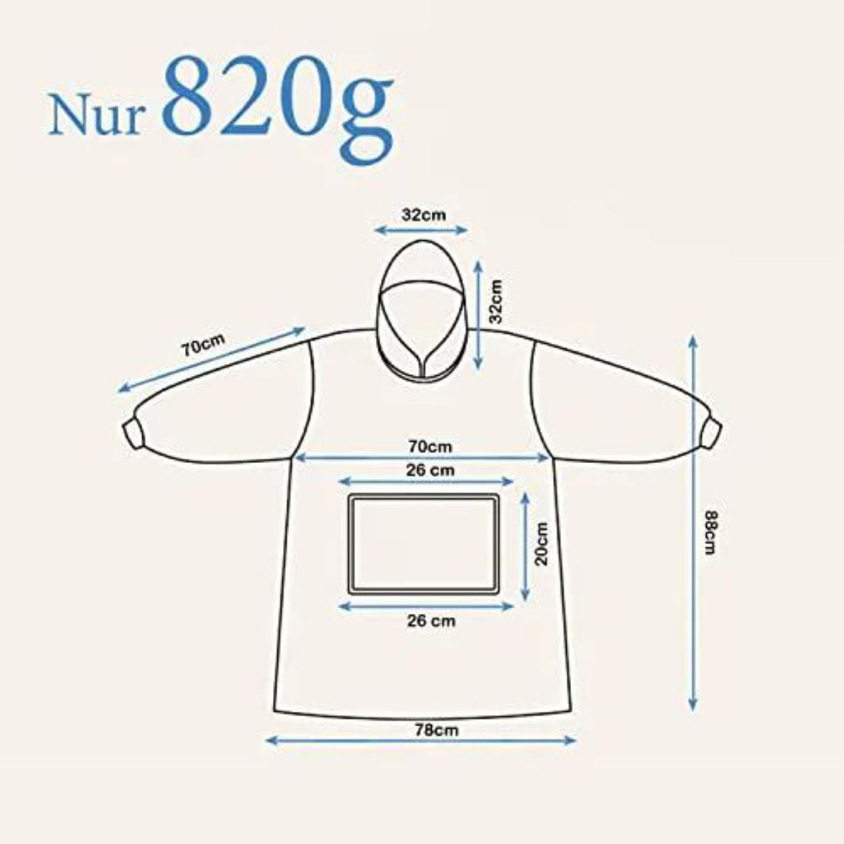 Pullover Decke Kuschel Hoodie - PERSONALISIERT mit Name Pullover Oversize Unisex