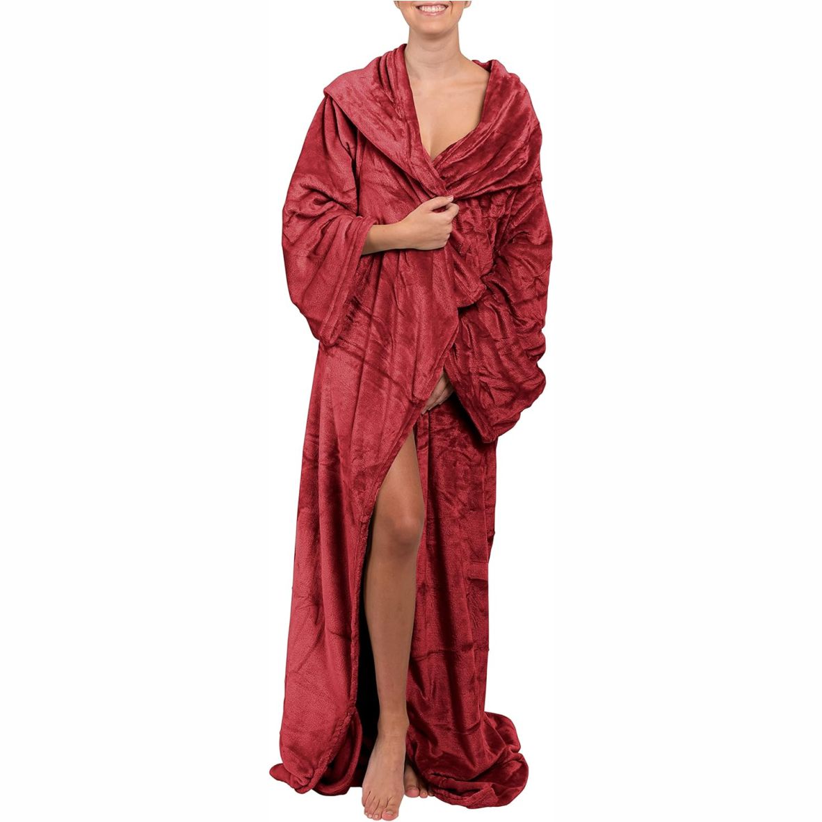 FOTOFOL-Das perfekte Weihnachtsgeschenk für Frauen - Kuscheldecke mit Ärmeln personalisieren. Mit Namen bestickt