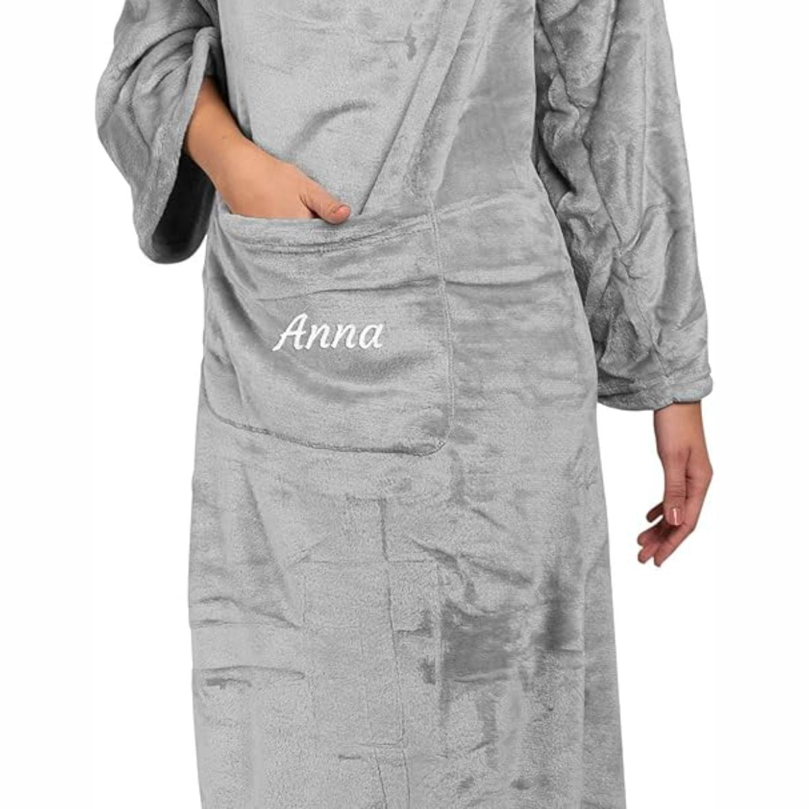 FOTOFOL-Kuscheldecke Personalisiert mit Namen -Flauschige Decke mit Ärmeln