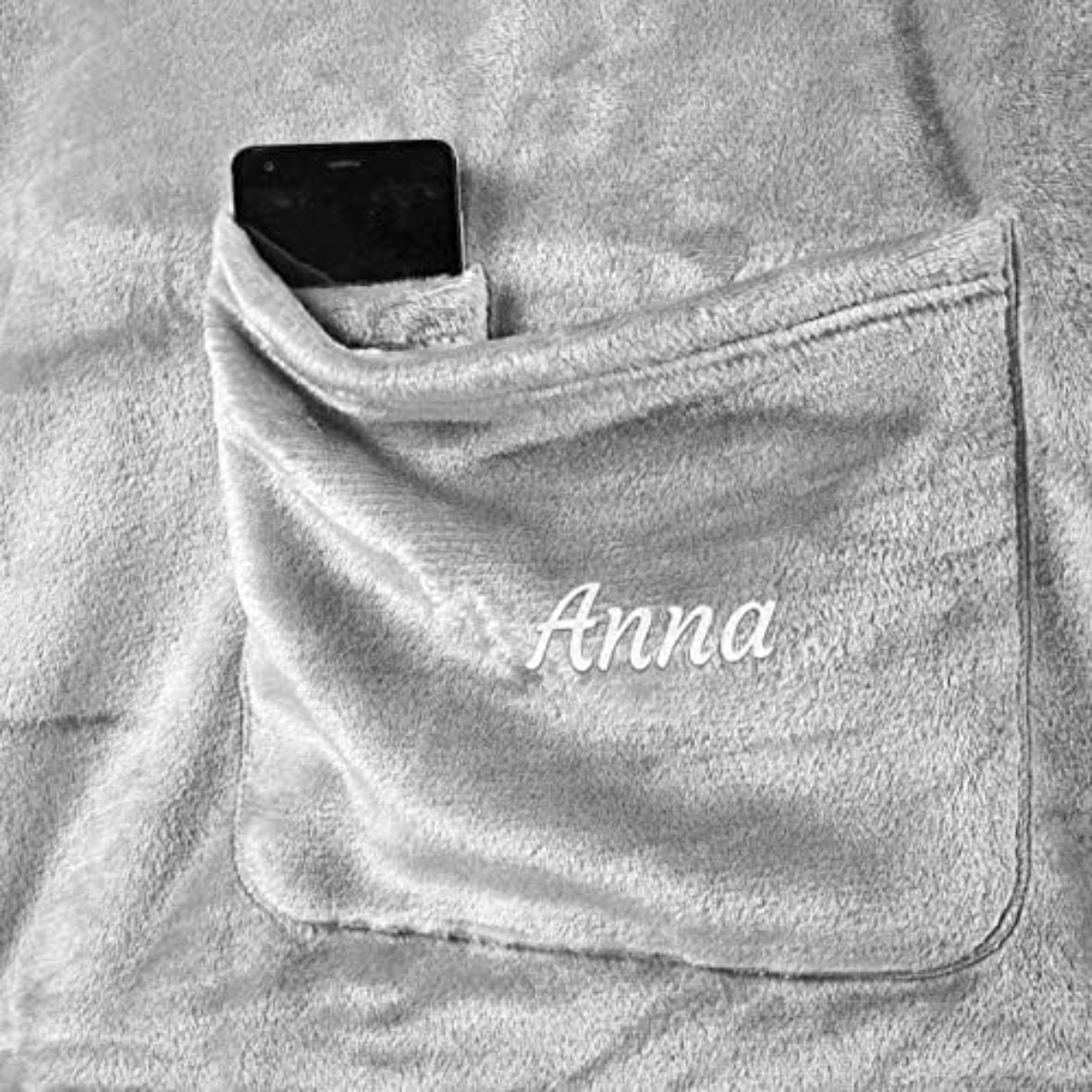 FOTOFOL-Kuscheldecke Personalisiert mit Namen -Flauschige Decke mit Ärmeln