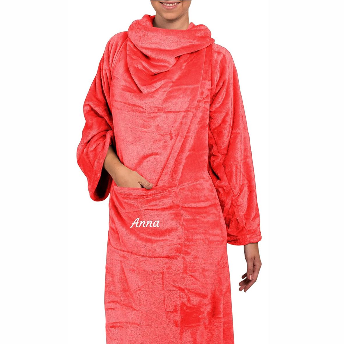 FOTOFOL-Kuscheldecke Personalisiert mit Namen -Flauschige Decke mit Ärmeln