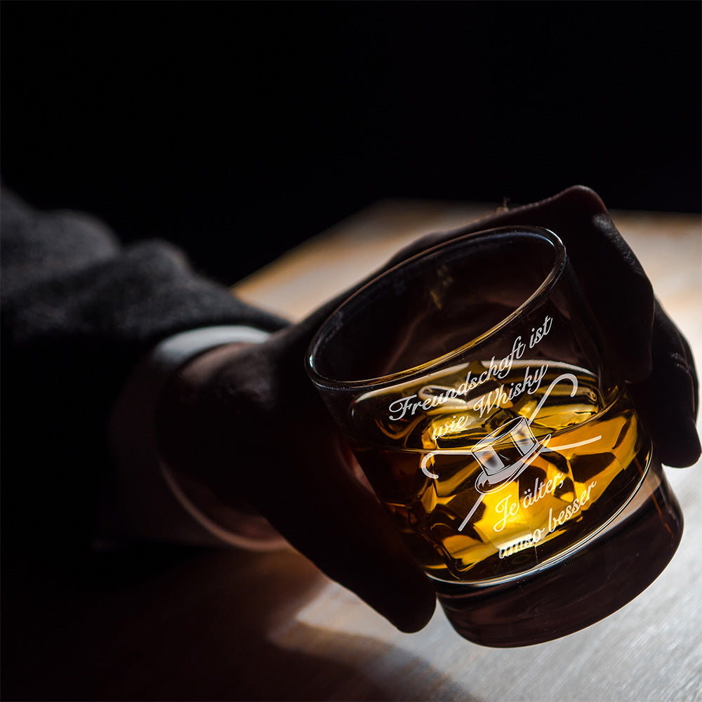 Whiskey Glas SET mit Gravur I Freundschaft ist wie Whisky Je älter, umso besser. - FOTOFOL