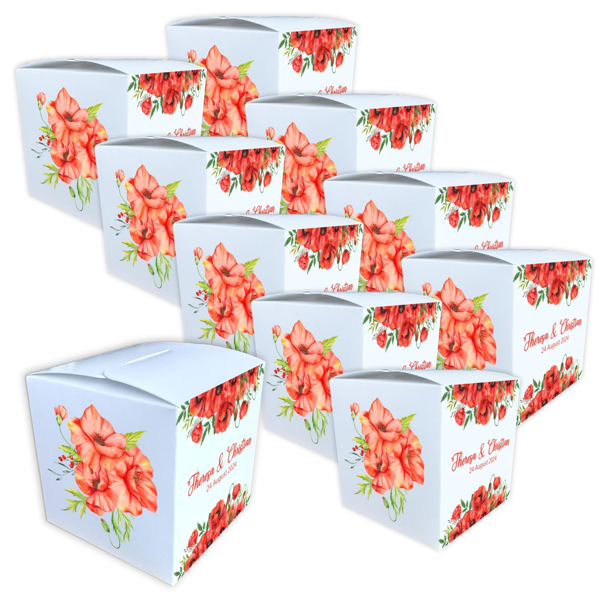 Geschenkbox personalisiert - Mohnblumen - FOTOFOL