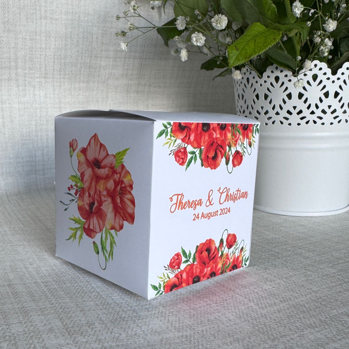 Geschenkbox personalisiert - Mohnblumen - FOTOFOL