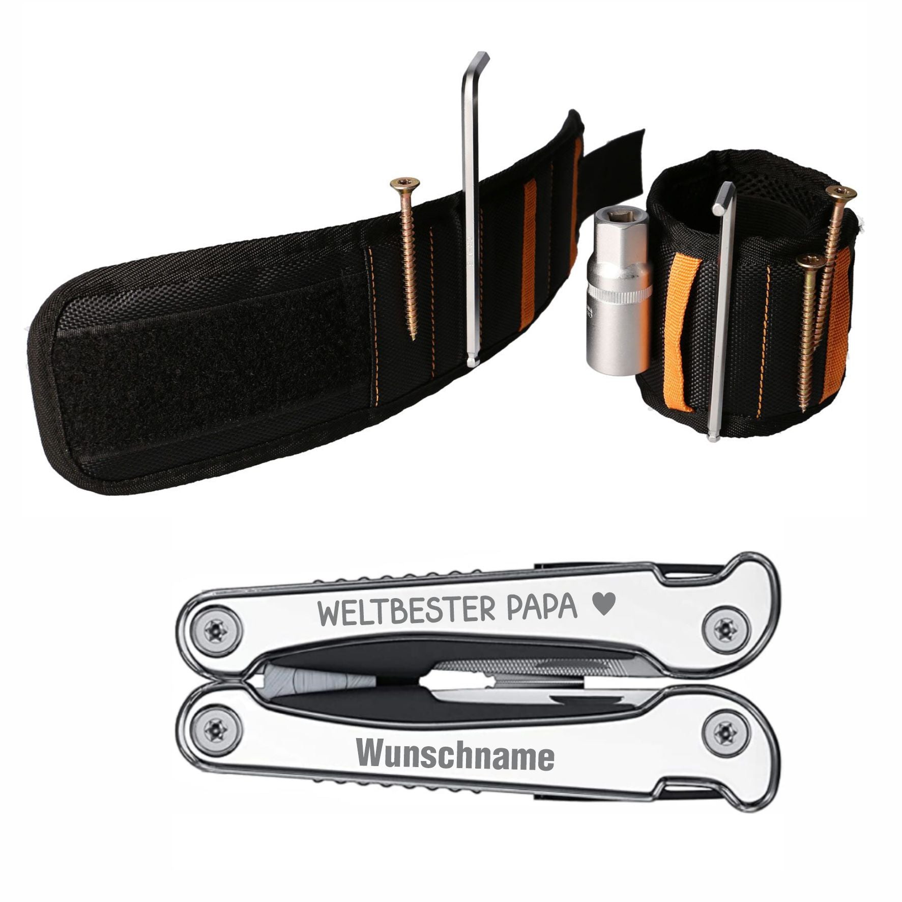 Personalisierbares Multitool & Magnetarmband - Weltbester Papa