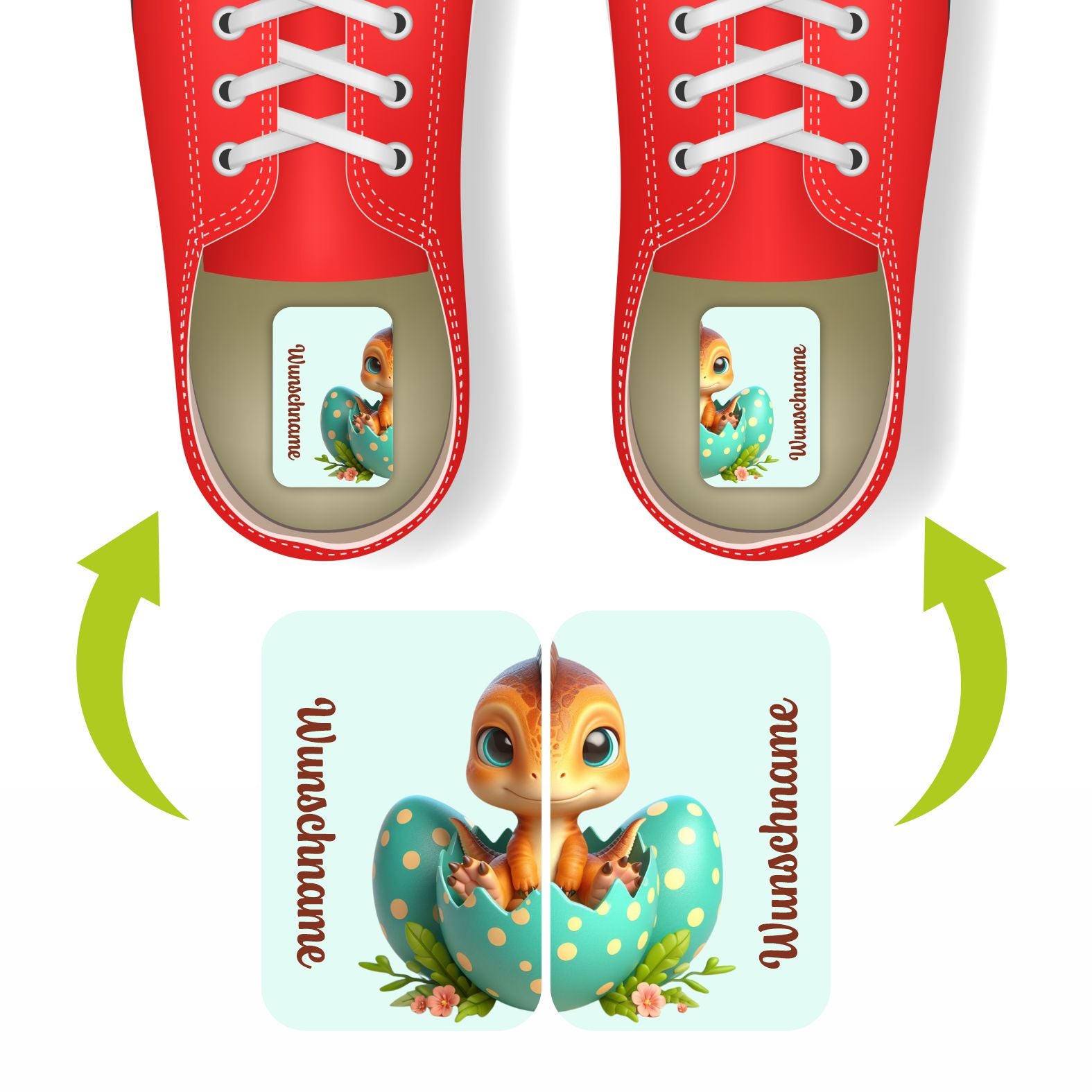 Namensaufkleber Set für Schuhe - individuell personalisierte Etiketten mit Wunschname - FOTOFOL