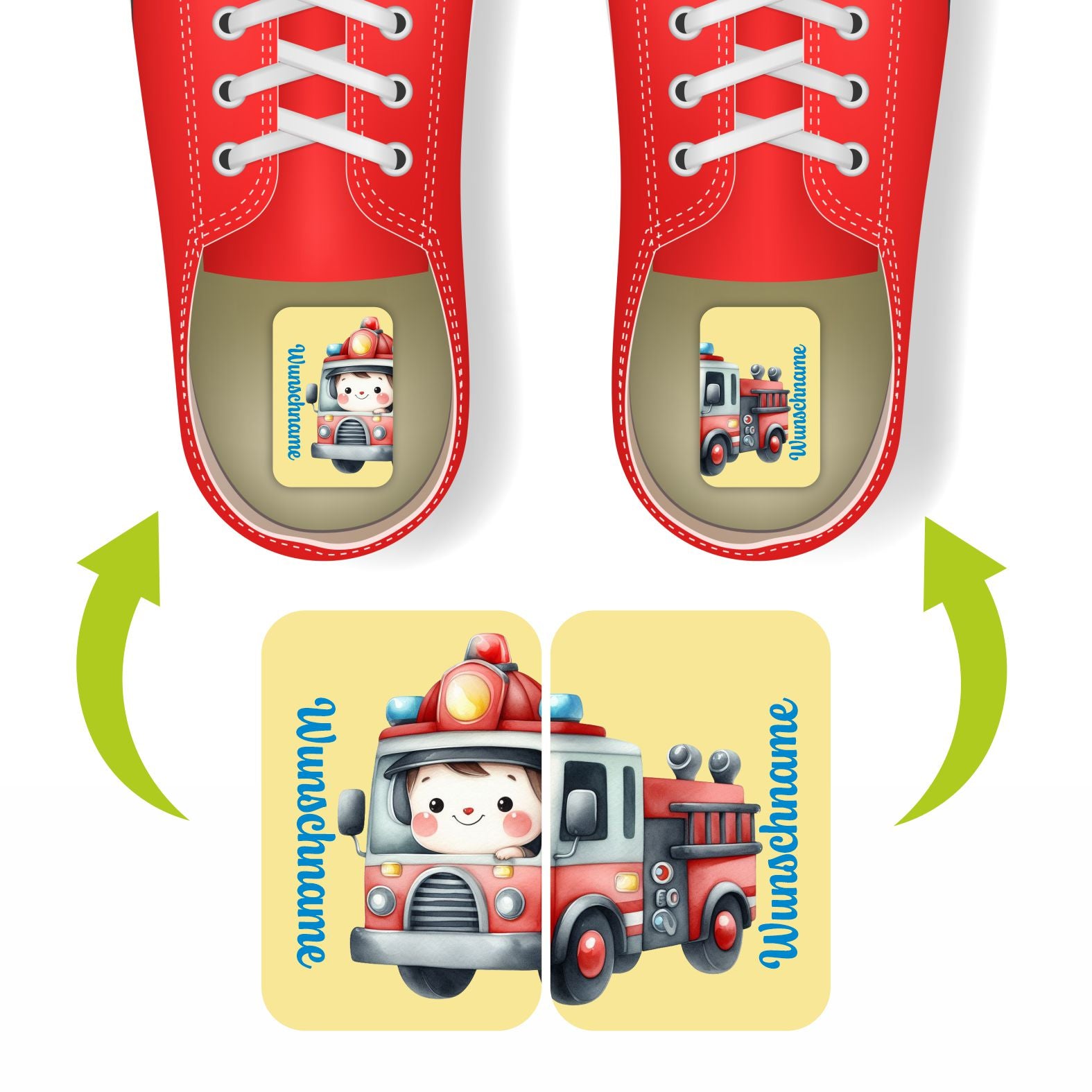 Namensaufkleber Set für Schuhe - individuell personalisierte Etiketten mit Wunschname - FOTOFOL