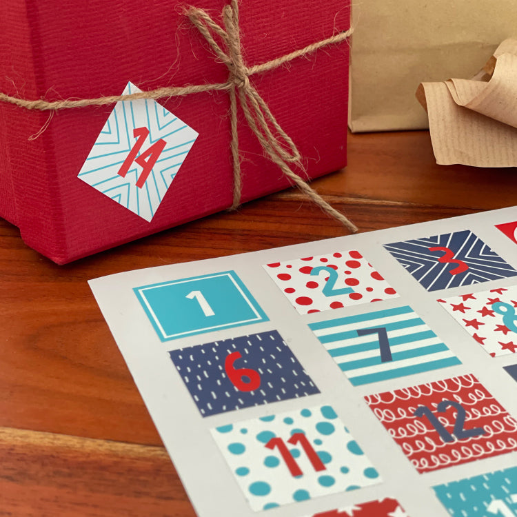 FOTOFOL - Adventskalender Zahlen Sticker Set – DIY Adventskalender für Weihnachten basteln!