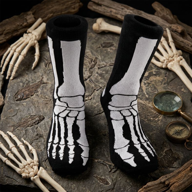 Winkee - Skelett Socken in Größe 41-45 (L/XL) | Lustige Socken für Männer