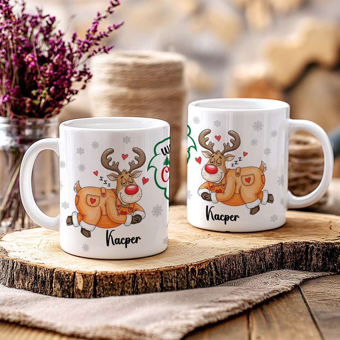FOTOFOL - Tasse zu Weihnachten - Personalisiert mit Namen oder Wunschtext &nbsp;- Weihnachtstasse - Glühwein-Tasse - Geschenk-Idee für Familie und Freunde - 330ml
