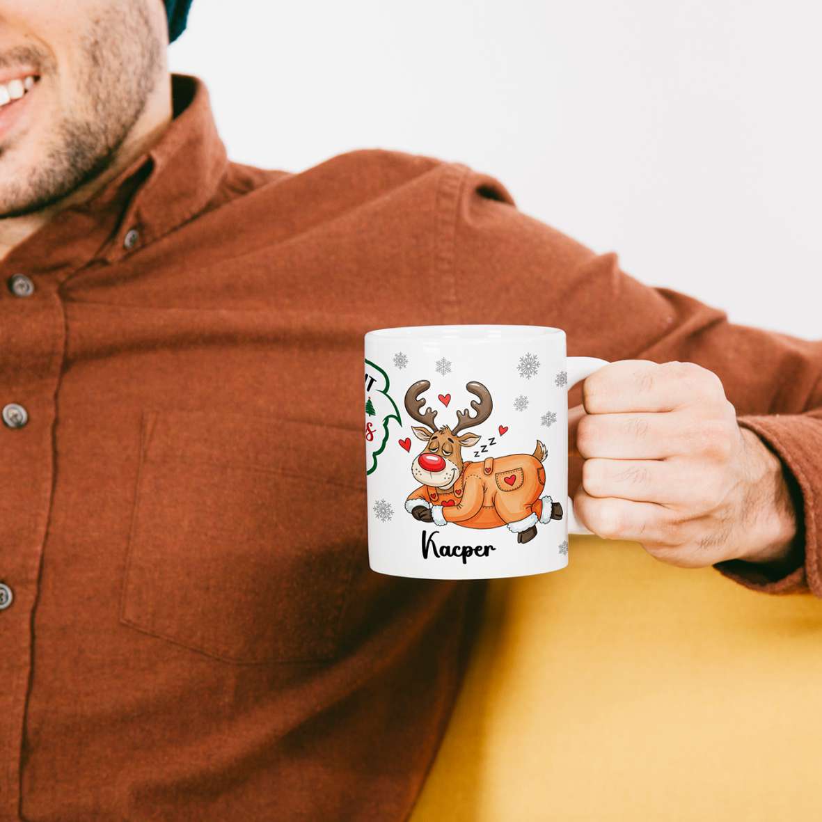 FOTOFOL - Tasse zu Weihnachten - Personalisiert mit Namen oder Wunschtext &nbsp;- Weihnachtstasse - Glühwein-Tasse - Geschenk-Idee für Familie und Freunde - 330ml
