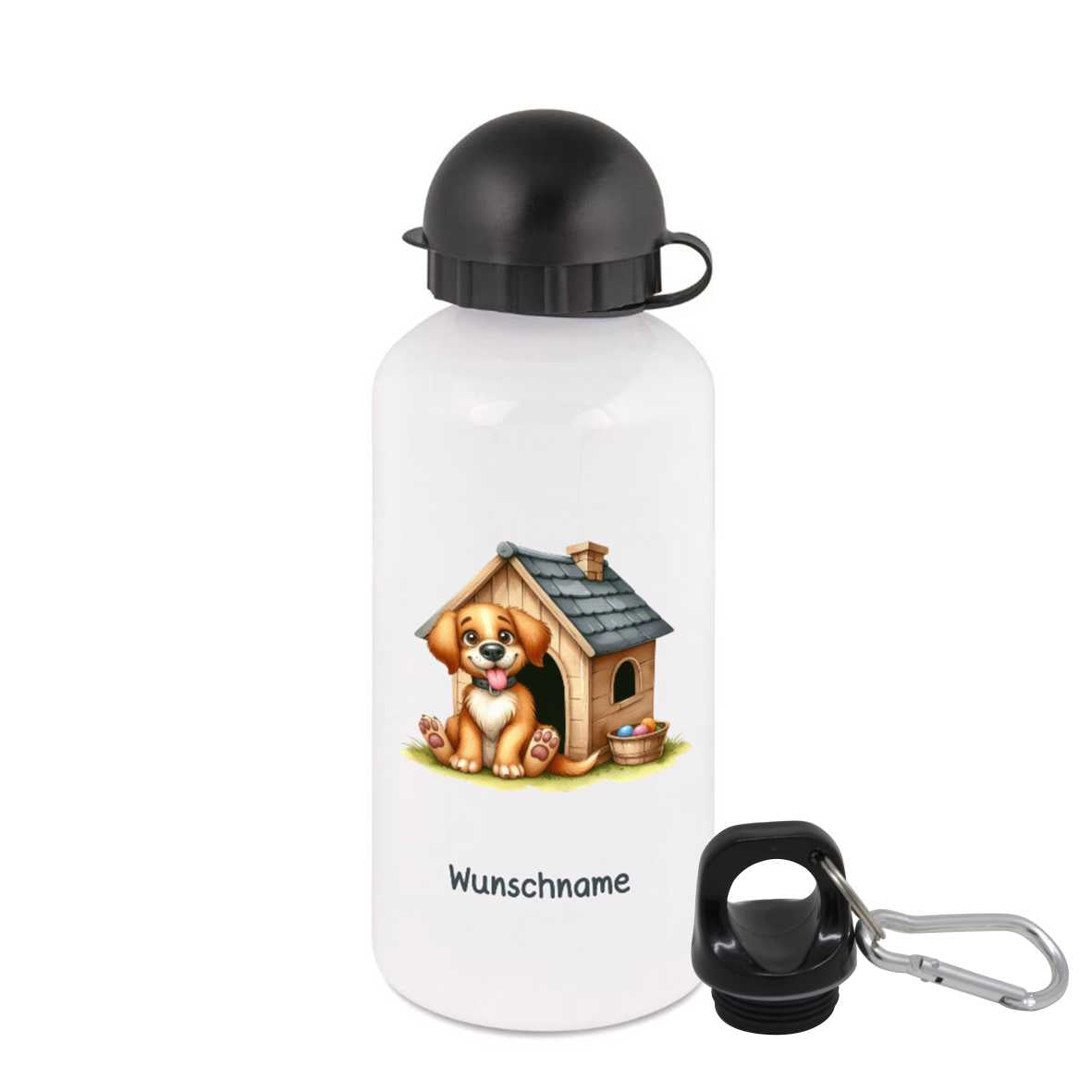 Trinkflasche für Kinder personalisiert mit Namen - Hund - FOTOFOL