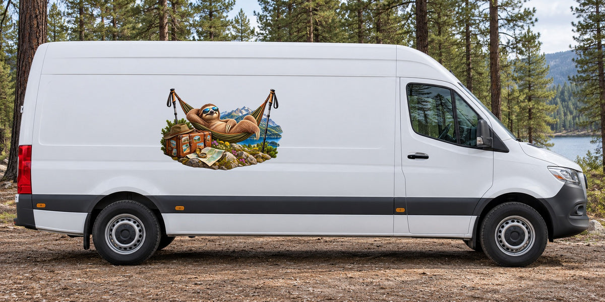 Faultier auf Weltreise – Beispiel am Kastenwagen