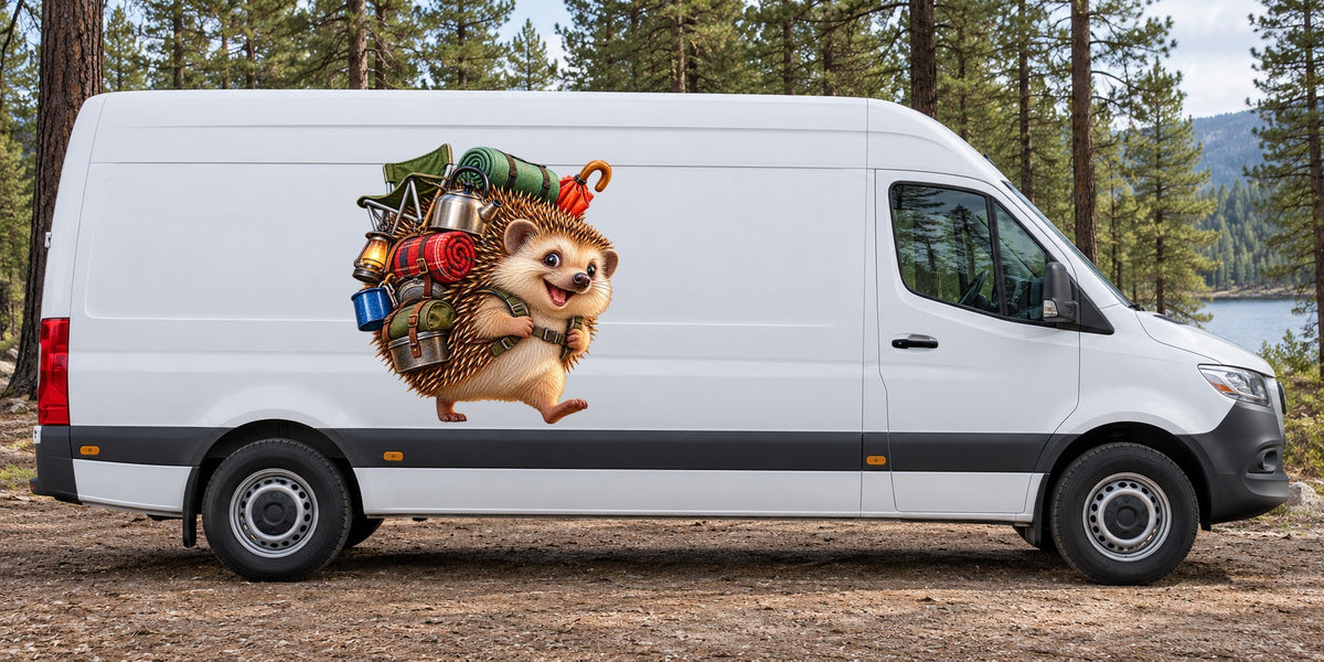 Igel mit Gepäck – Beispiel am Kastenwagen