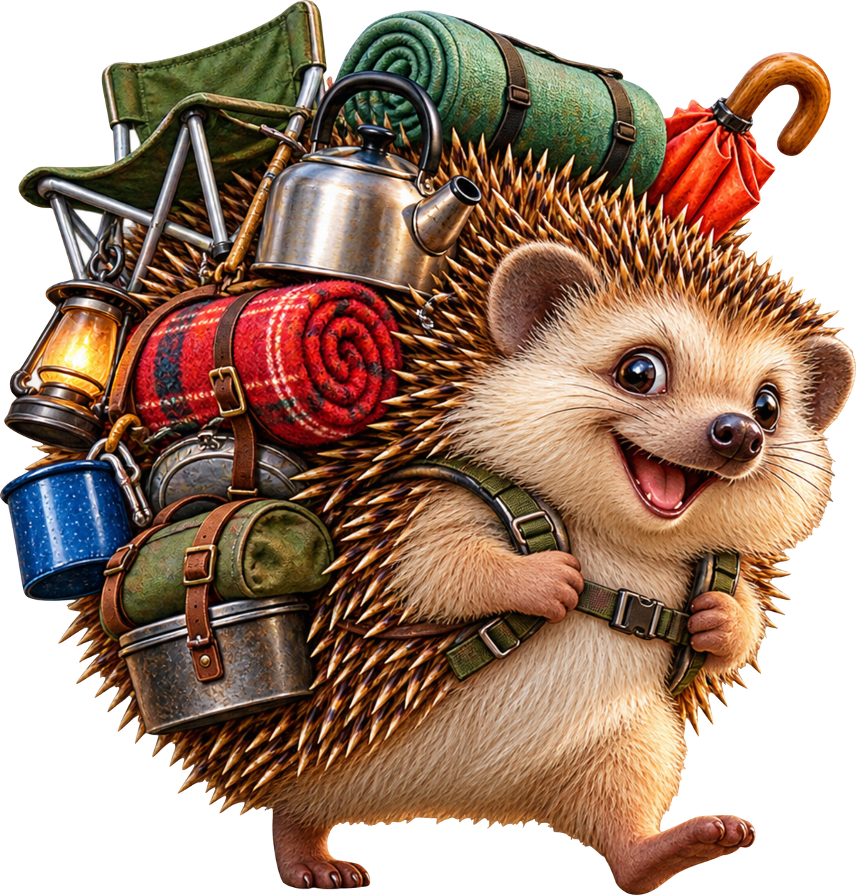Igel mit Gepäck – Aufklebermotiv