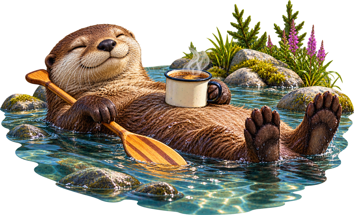 Otter im Feierabend – Aufklebermotiv