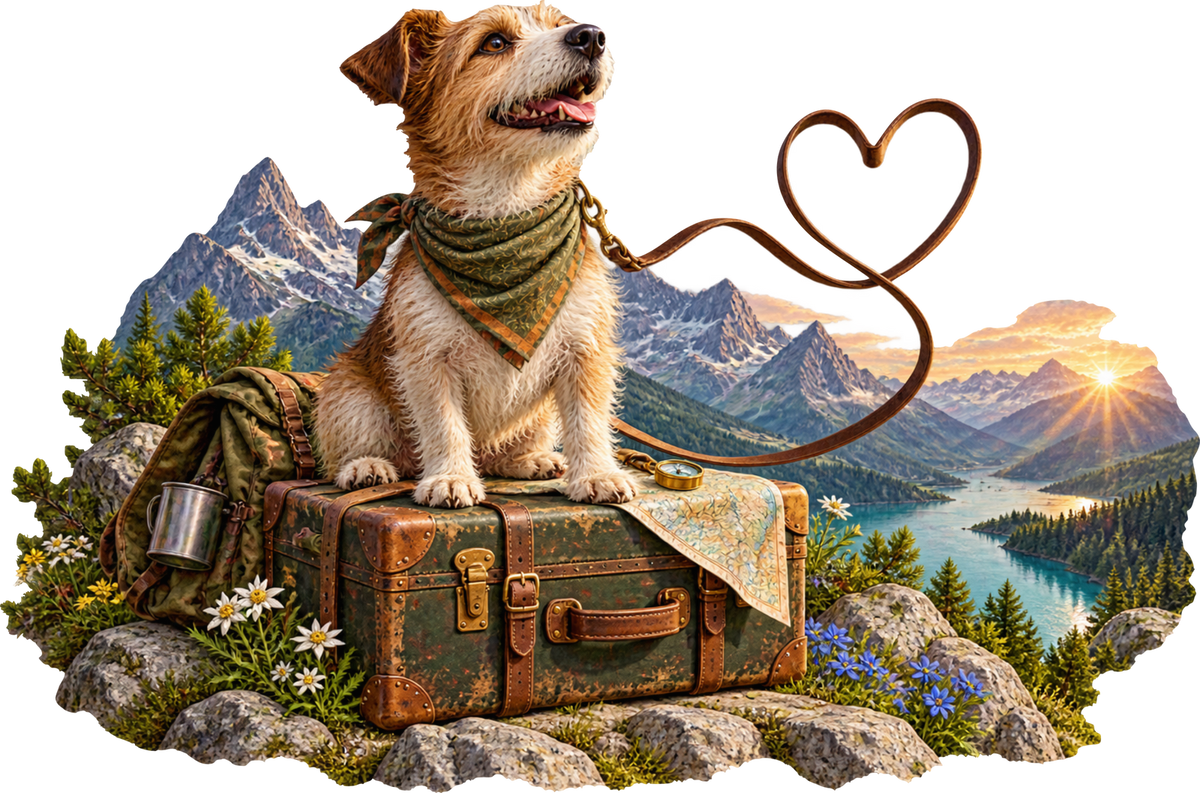 Hund mit Aussicht – Aufklebermotiv