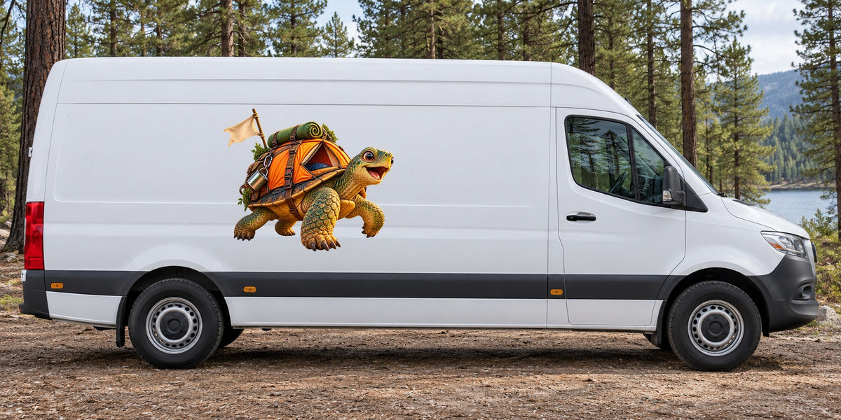 Schildkröte im Reisefieber – Beispiel am Kastenwagen