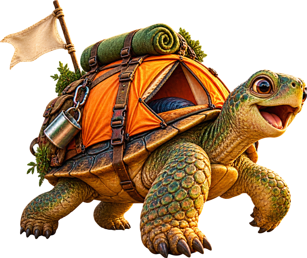 Schildkröte im Reisefieber – Aufklebermotiv