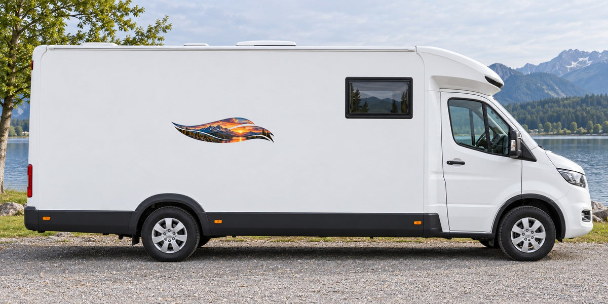 Alpenglühen Dynamik – Beispiel am Wohnmobil