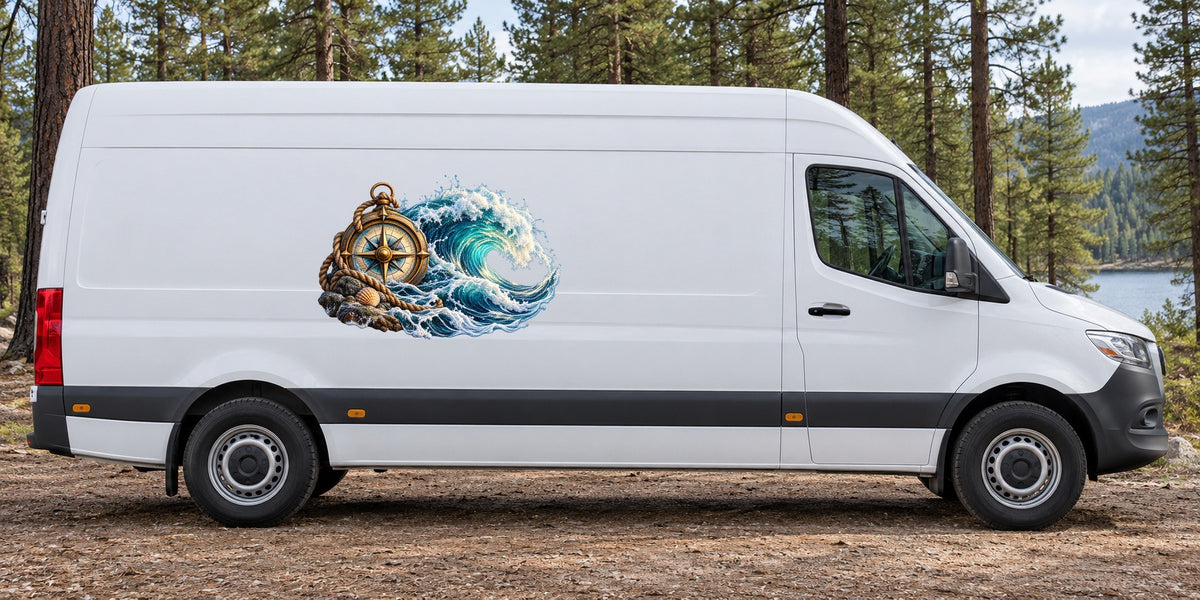 Kompass und Brandung – Beispiel am Kastenwagen