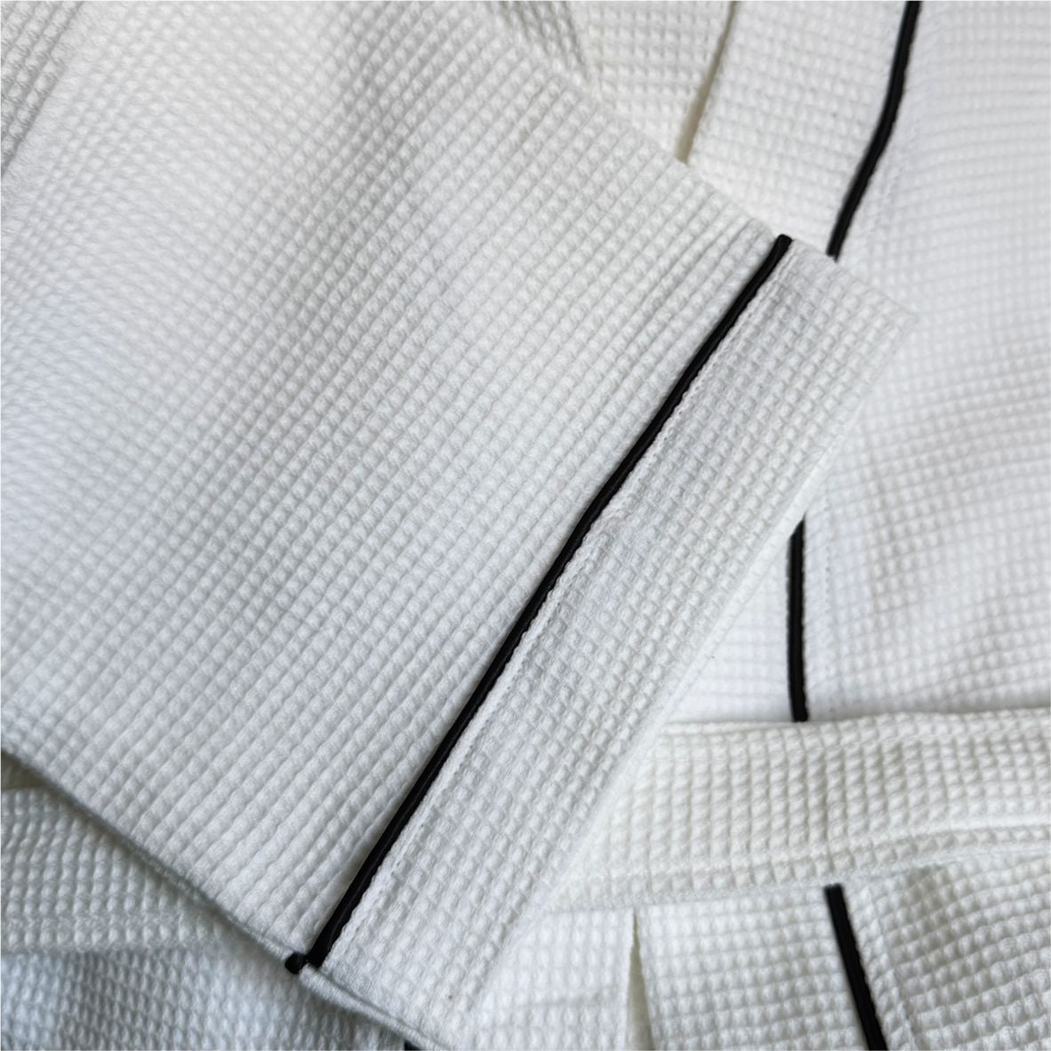 Personalisierter Waffel-Bademantel mit gesticktem Namen, 100% Baumwolle - FOTOFOL