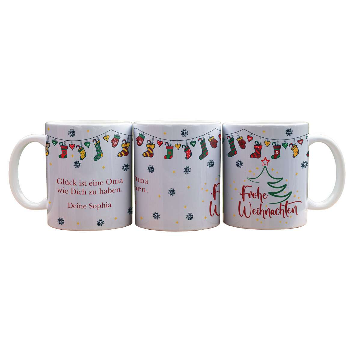 FOTOFOL-Weihnachtstasse - Personalisiert mit Wunschtext | Frohe Weihnachten