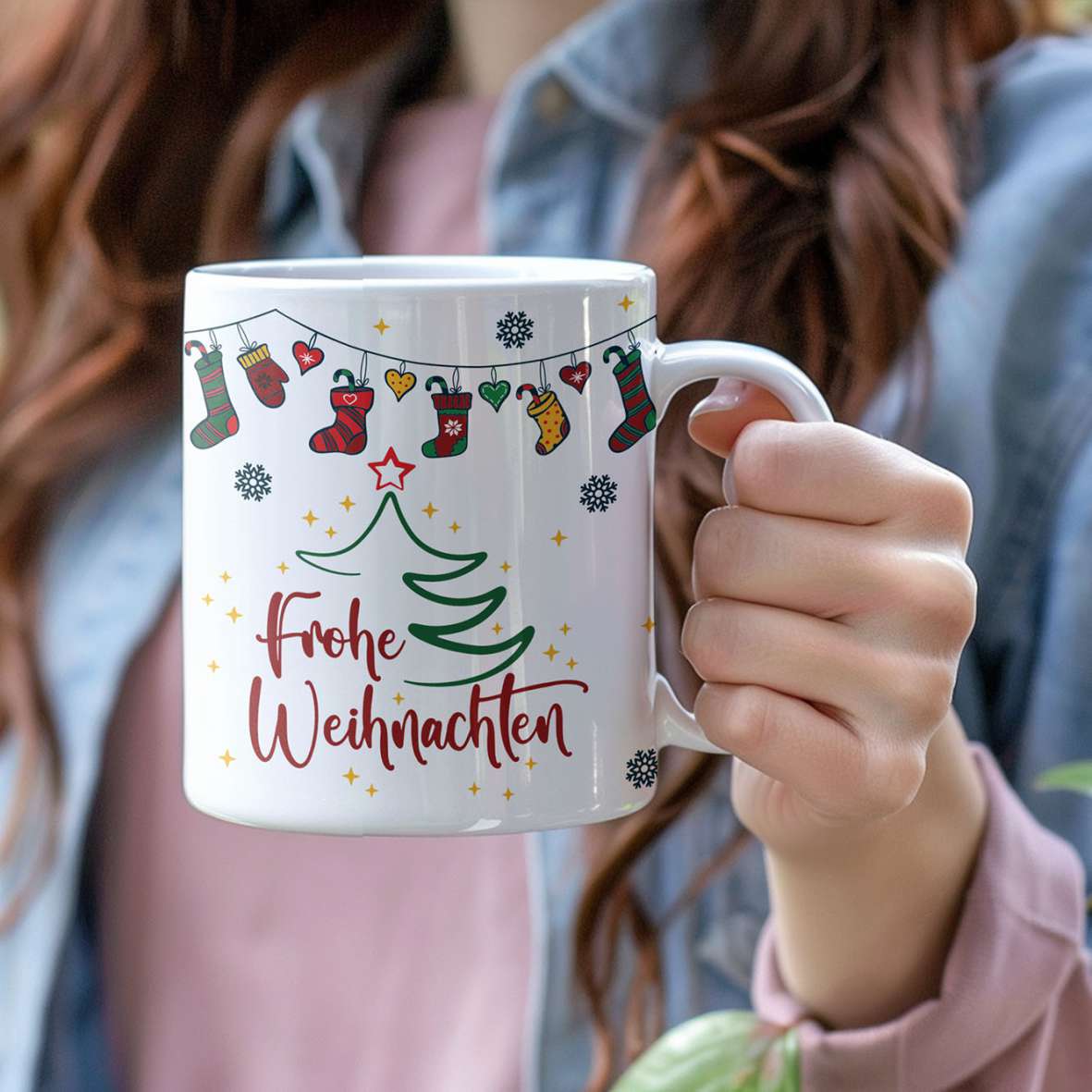FOTOFOL-Weihnachtstasse - Personalisiert mit Wunschtext | Frohe Weihnachten