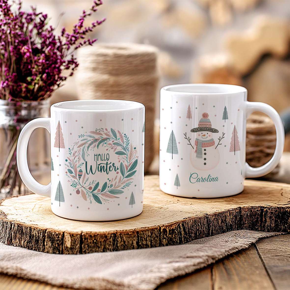 FOTOFOL - Tasse zu Weihnachten - Personalisiert mit Namen oder Wunschtext &nbsp;- Weihnachtstasse - Glühwein-Tasse - Geschenk-Idee für Familie und Freunde - 330ml