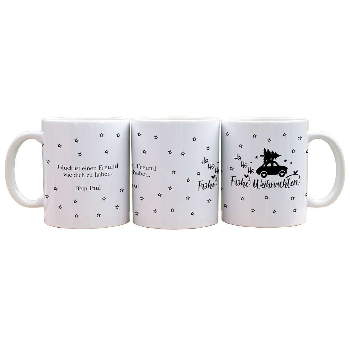 FOTOFOL - Tasse zu Weihnachten - Personalisiert mit Namen oder Wunschtext -Weihnachtstasse - Glühwein-Tasse - Geschenk-Idee für Familie und Freunde
