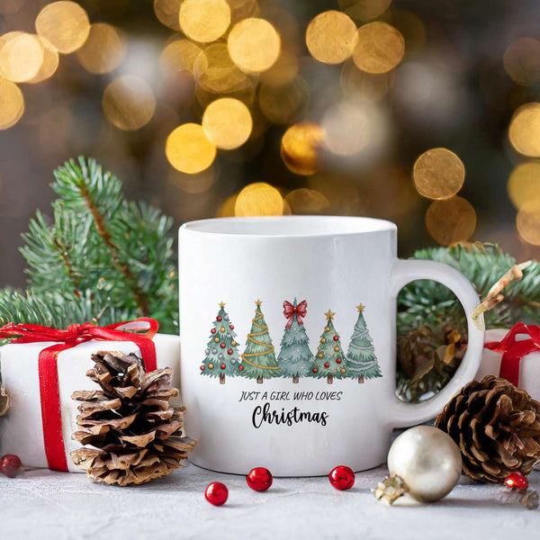 Weihnachtstasse - Personalisiert mit Namen | Just a girl who loves Christmas