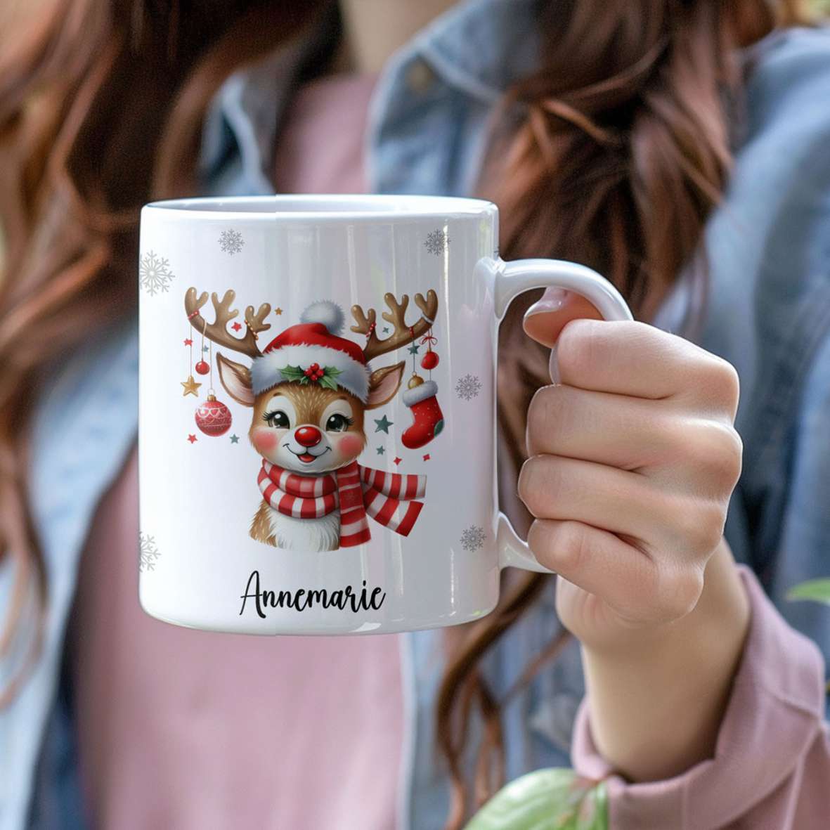 FOTOFOL-Tasse zu Weihnachten - Personalisiert mit Namen oder Wunschtext - Weihnachtstasse - Glühwein-Tasse - Geschenk-Idee für Familie und Freunde