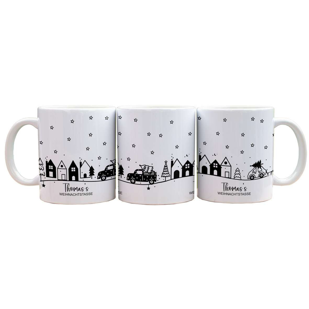 FOTOFOL - Tasse zu Weihnachten - Personalisiert mit Namen oder Wunschtext &nbsp;- Weihnachtstasse - Glühwein-Tasse - Geschenk-Idee für Familie und Freunde - 330ml