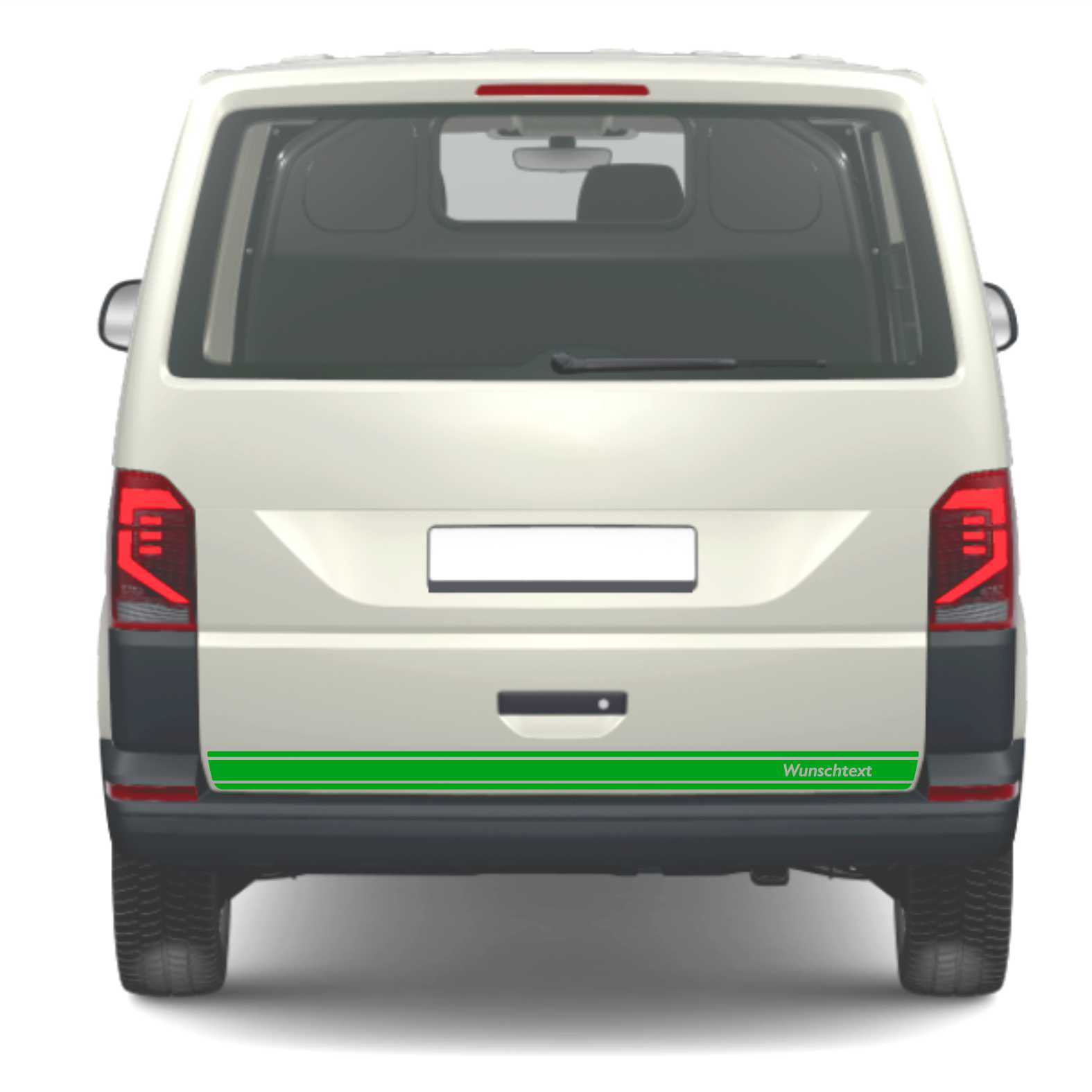 Heckklappen Heckstreifen  Aufkleber Wunschtext passend für VW T6.1 T6 T5 Multivan Bulli - Streifen 3