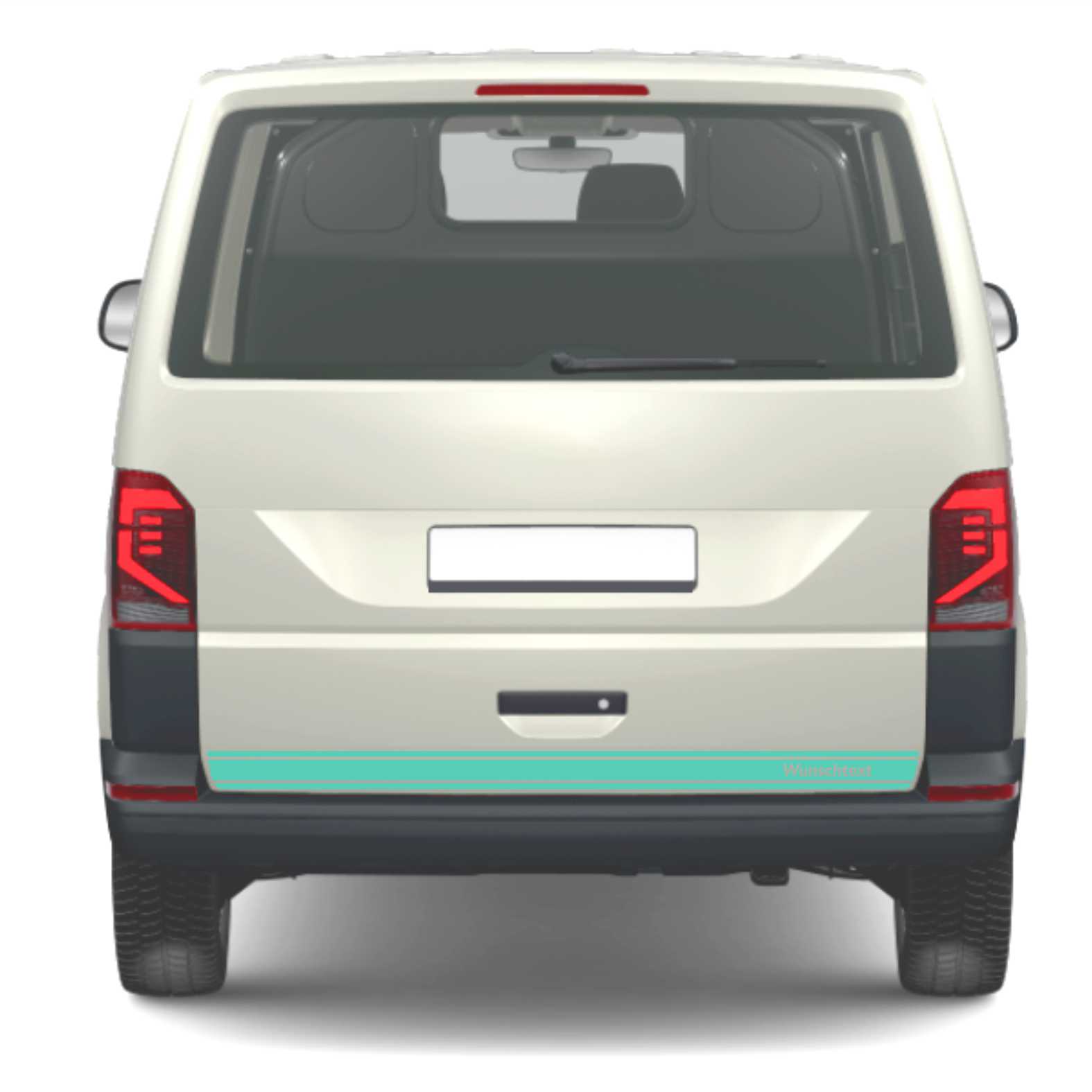 Heckklappen Heckstreifen  Aufkleber Wunschtext passend für VW T6.1 T6 T5 Multivan Bulli - Streifen 3