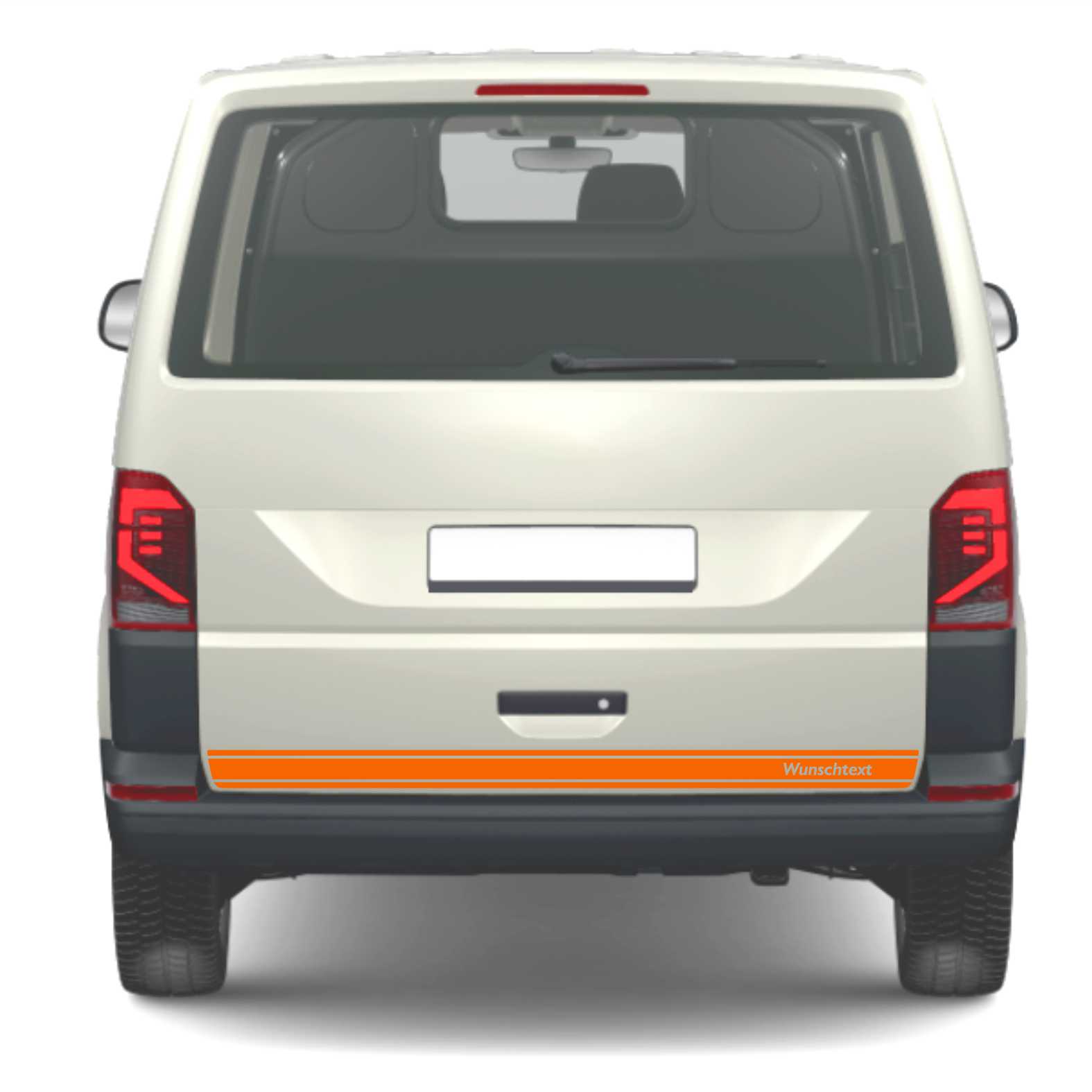Heckklappen Heckstreifen  Aufkleber Wunschtext passend für VW T6.1 T6 T5 Multivan Bulli - Streifen 3