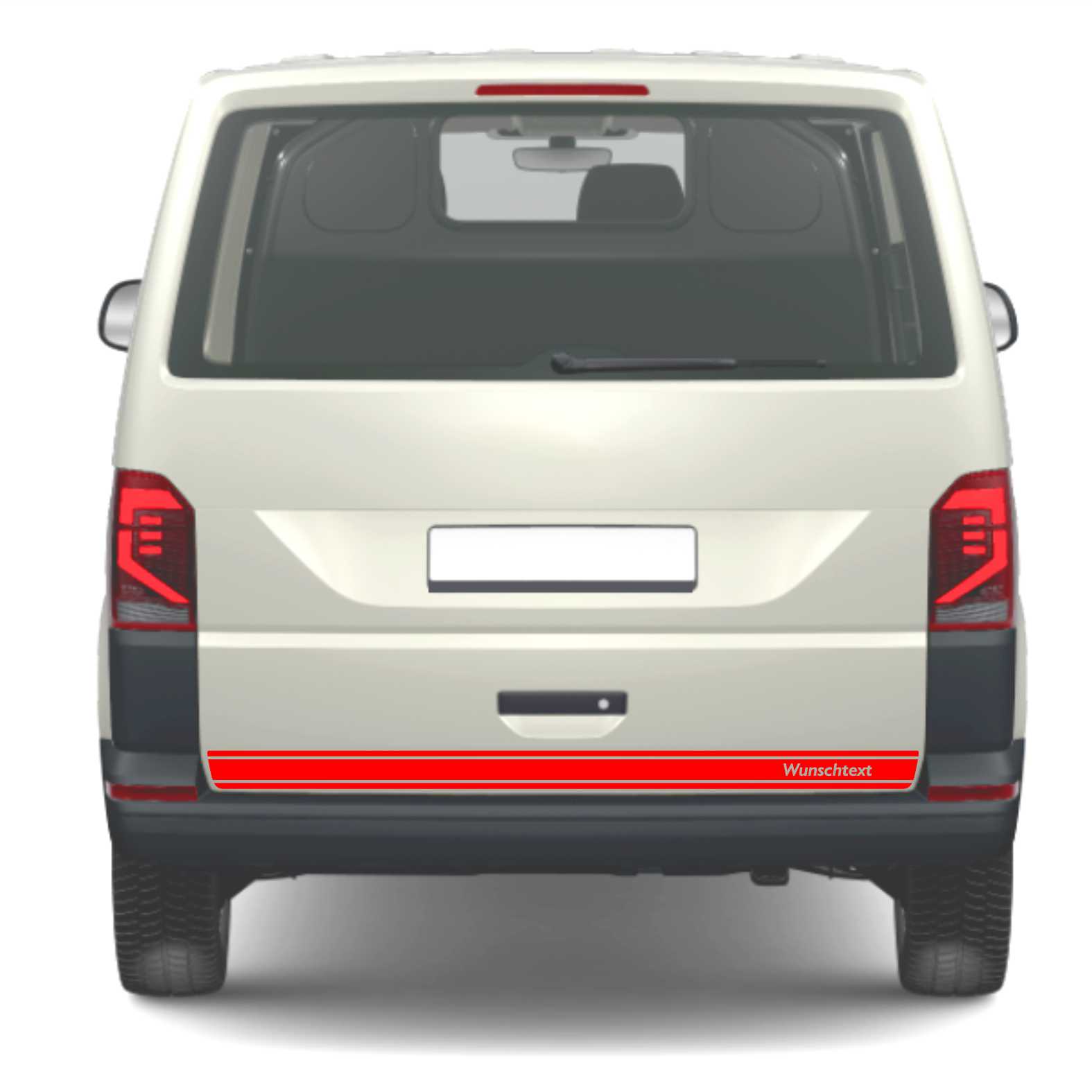 Heckklappen Heckstreifen  Aufkleber Wunschtext passend für VW T6.1 T6 T5 Multivan Bulli - Streifen 3