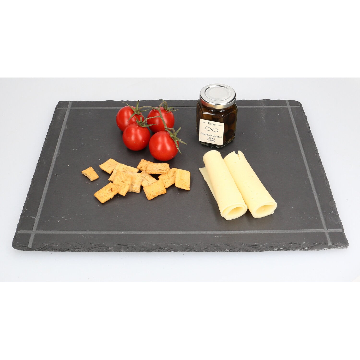 Eckige Schieferplatten 2 Stück – 30/40 cm – Servierplatten für Käse, BBQ & Tapas – auch mit Gravur - FOTOFOL