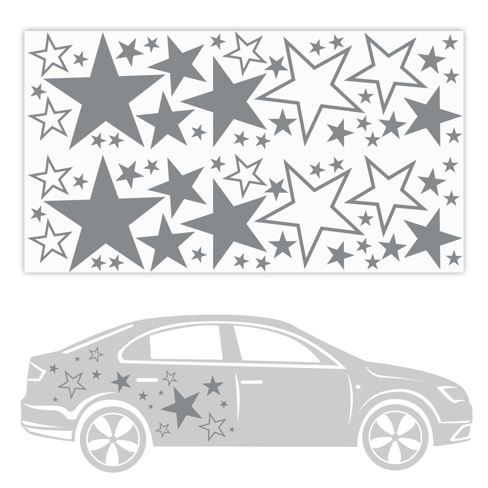Dekoratives  Autoaufkleber Sterne Set