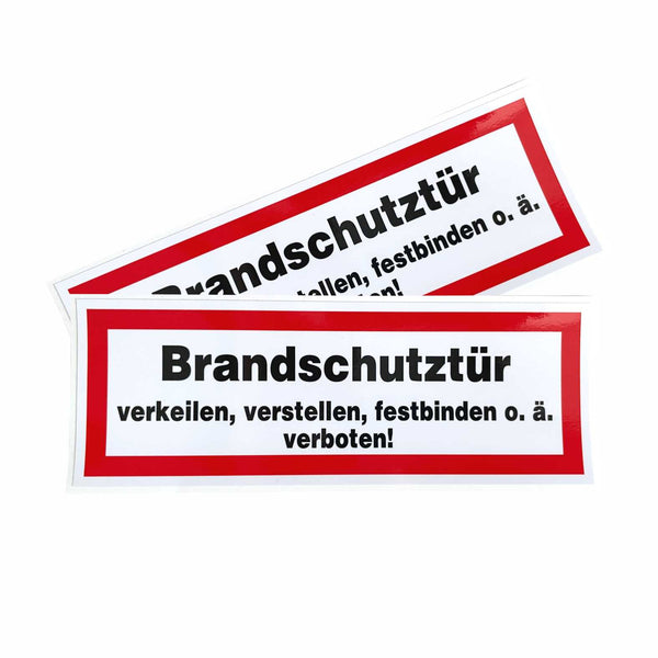 2x Aufkleber "Brandschutztür" 21x7,5cm