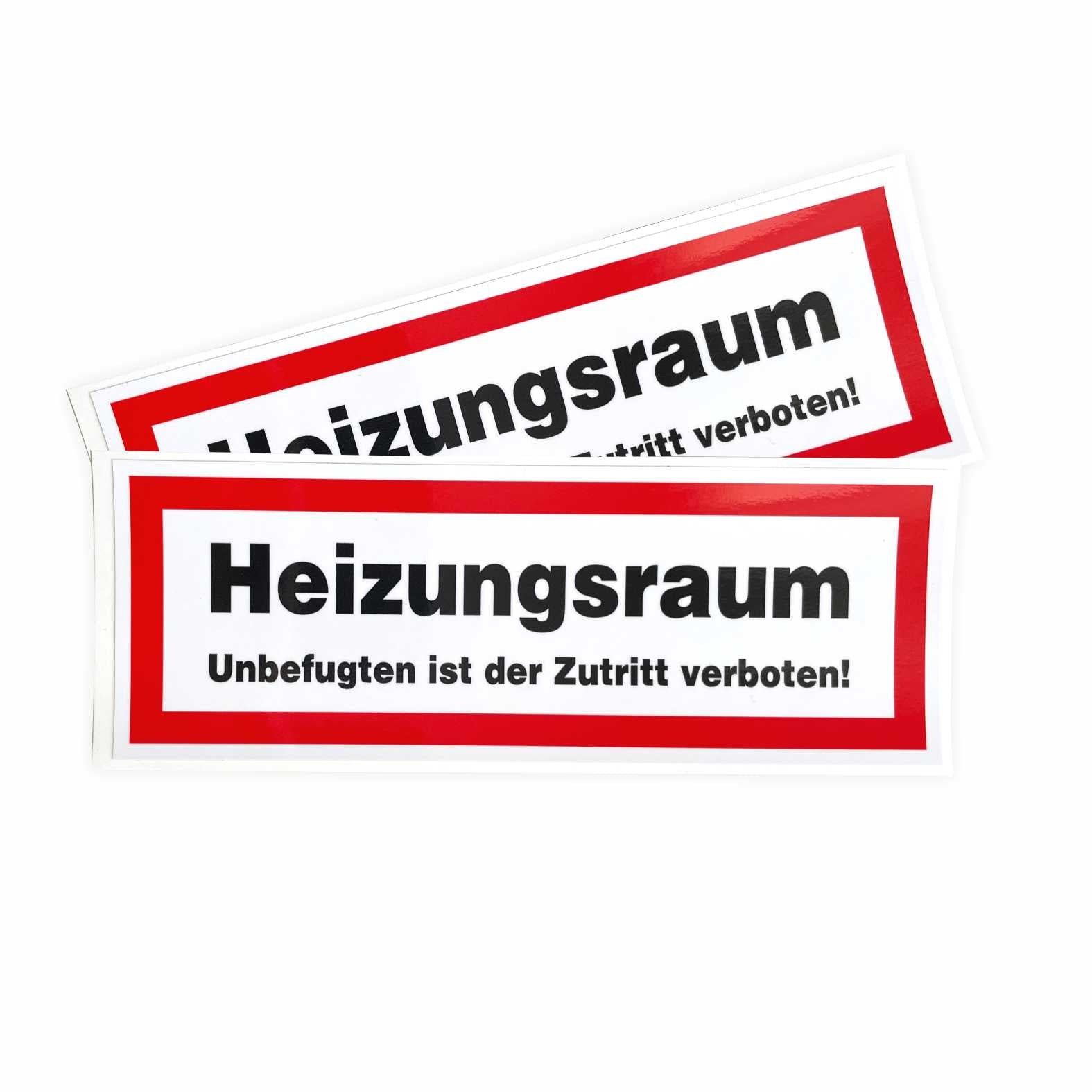 2x Aufkleber "Heizungsraum" 21x7,5cm - FOTOFOL