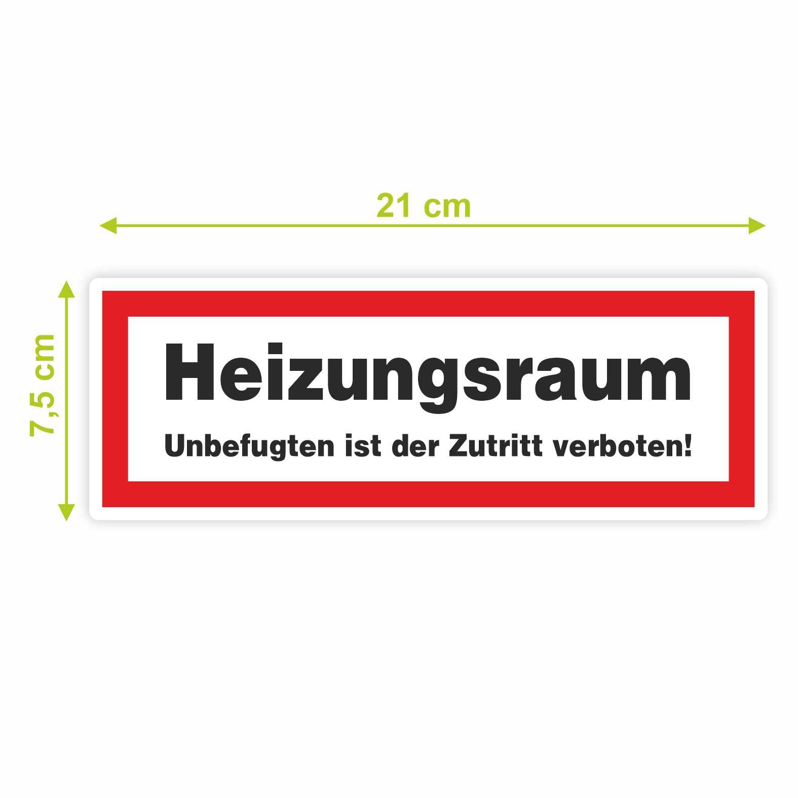 2x Aufkleber "Heizungsraum" 21x7,5cm - FOTOFOL