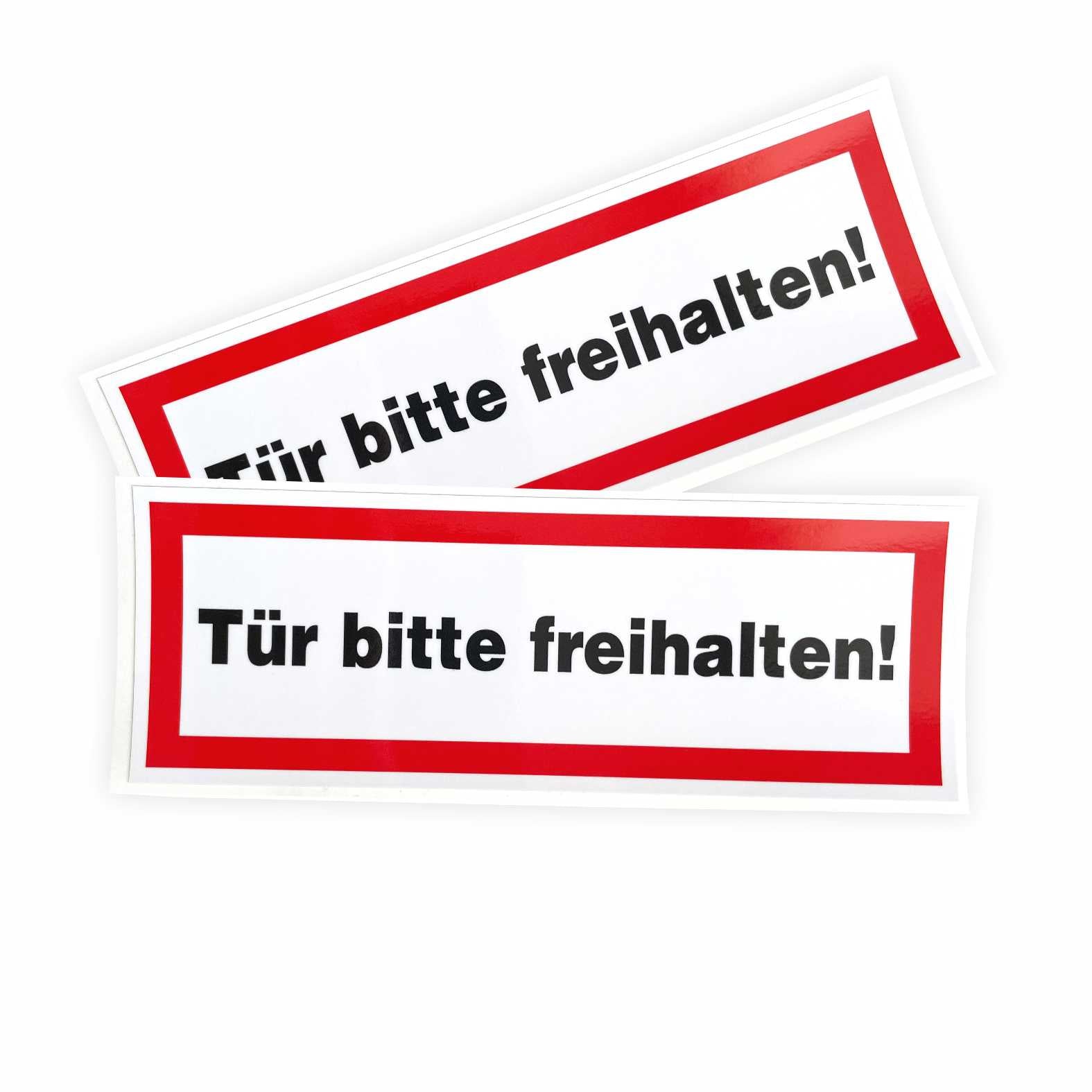 2x Aufkleber "Tür bitte freihalten" 21x7,5cm - FOTOFOL