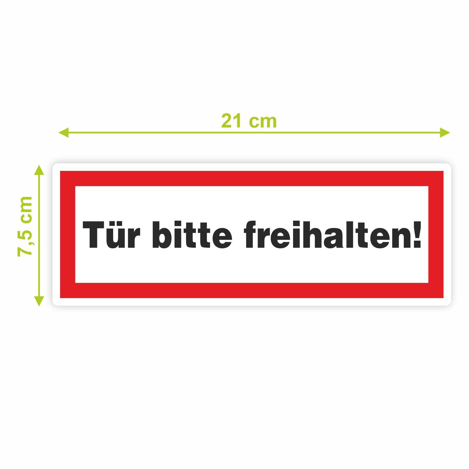 2x Aufkleber "Tür bitte freihalten" 21x7,5cm - FOTOFOL