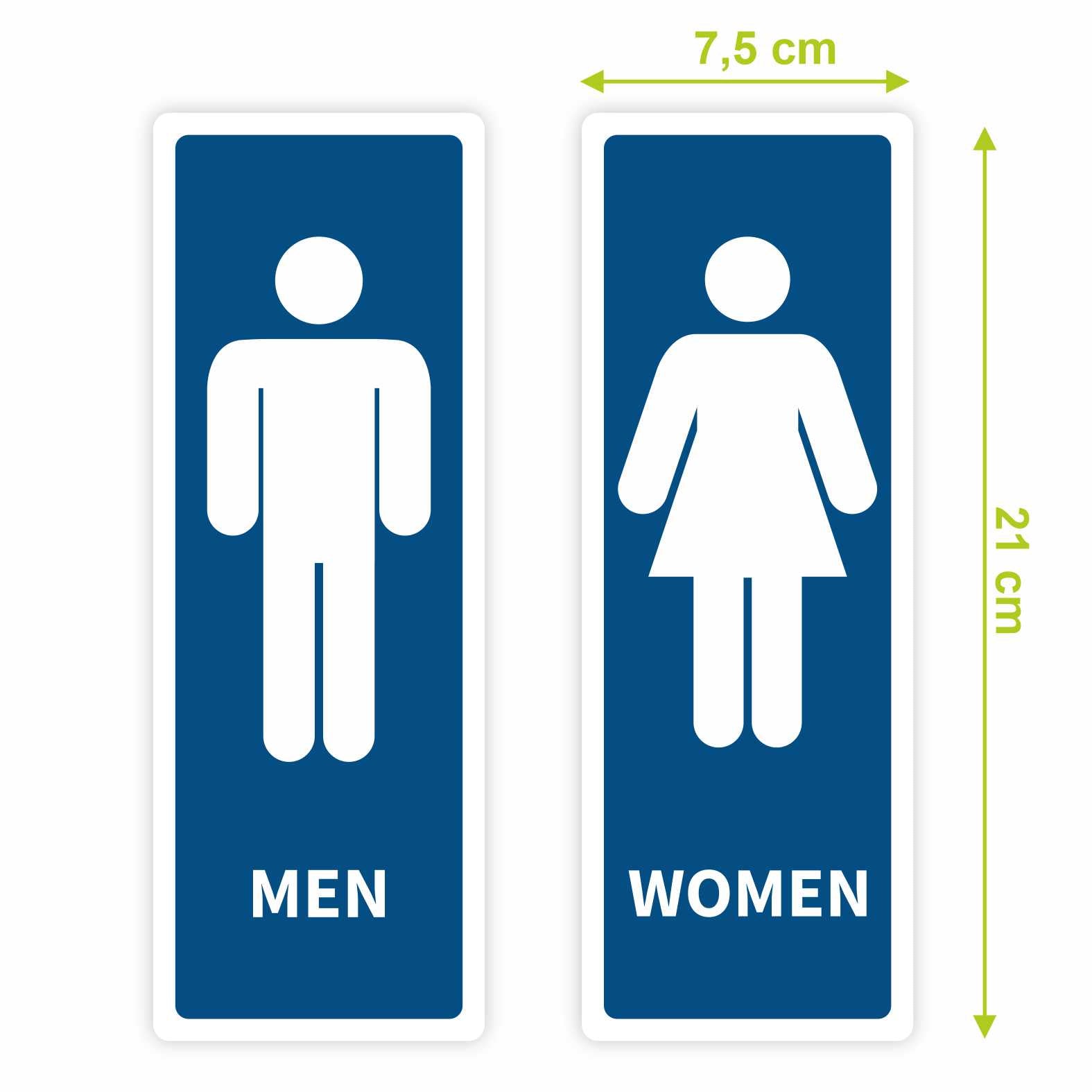 2x Aufkleber WC WOMAN & MAN 21x7,5cm - FOTOFOL