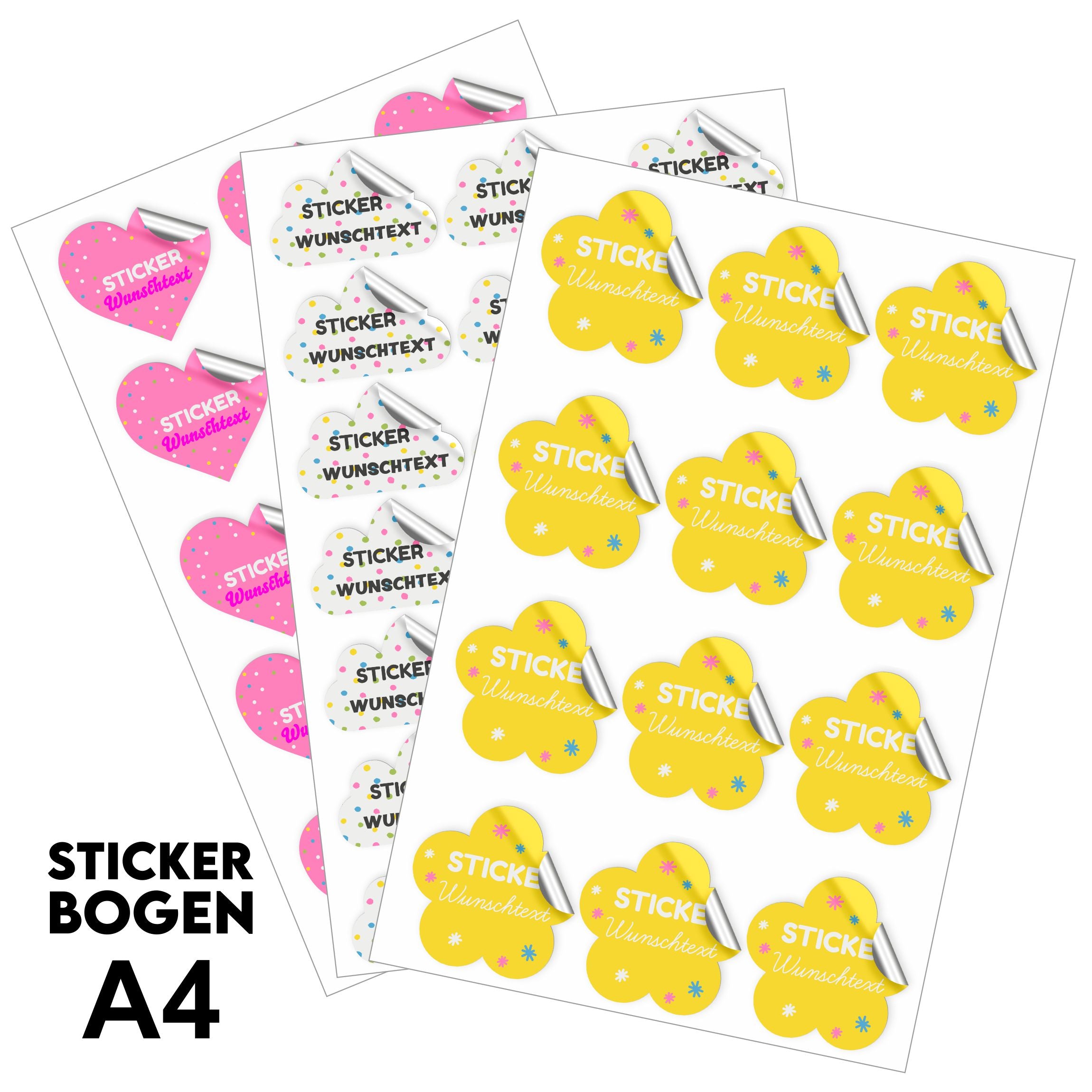 Individuelle personalisierte Aufkleber, Sticker Aufkleberbogen - FOTOFOL