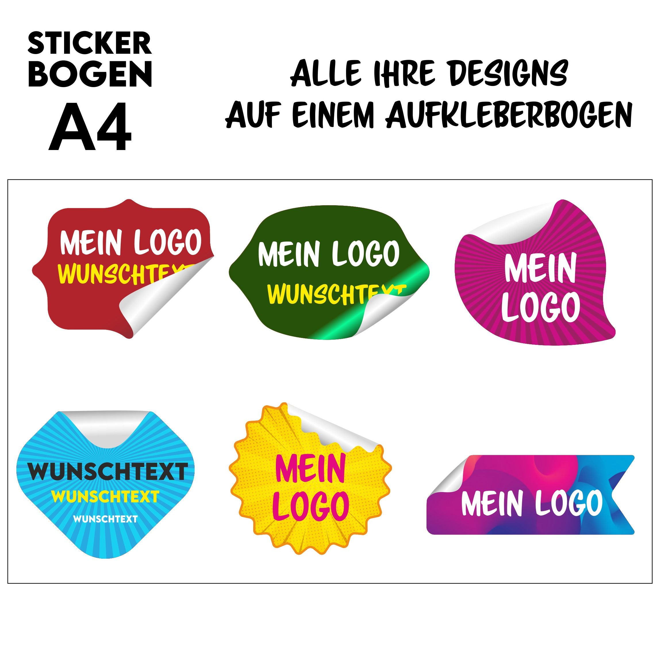Individuelle personalisierte Aufkleber, Sticker Aufkleberbogen - FOTOFOL